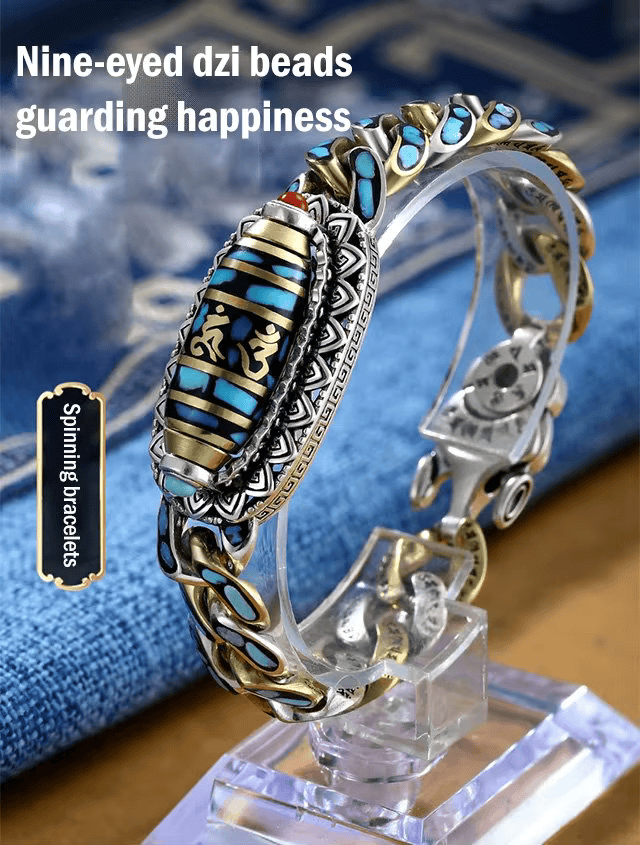 Turquoise Six-Character Mantra Bracelet™  | Nioögd dzi armband