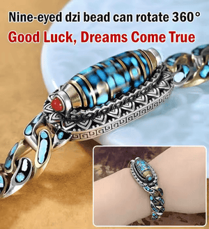 Turquoise Six-Character Mantra Bracelet™  | Nioögd dzi armband