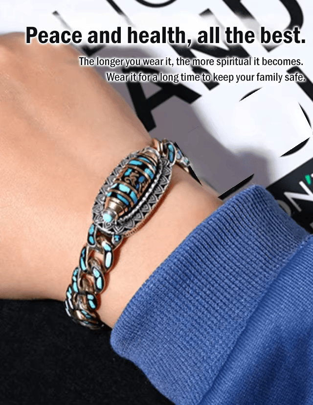 Turquoise Six-Character Mantra Bracelet™  | Nioögd dzi armband