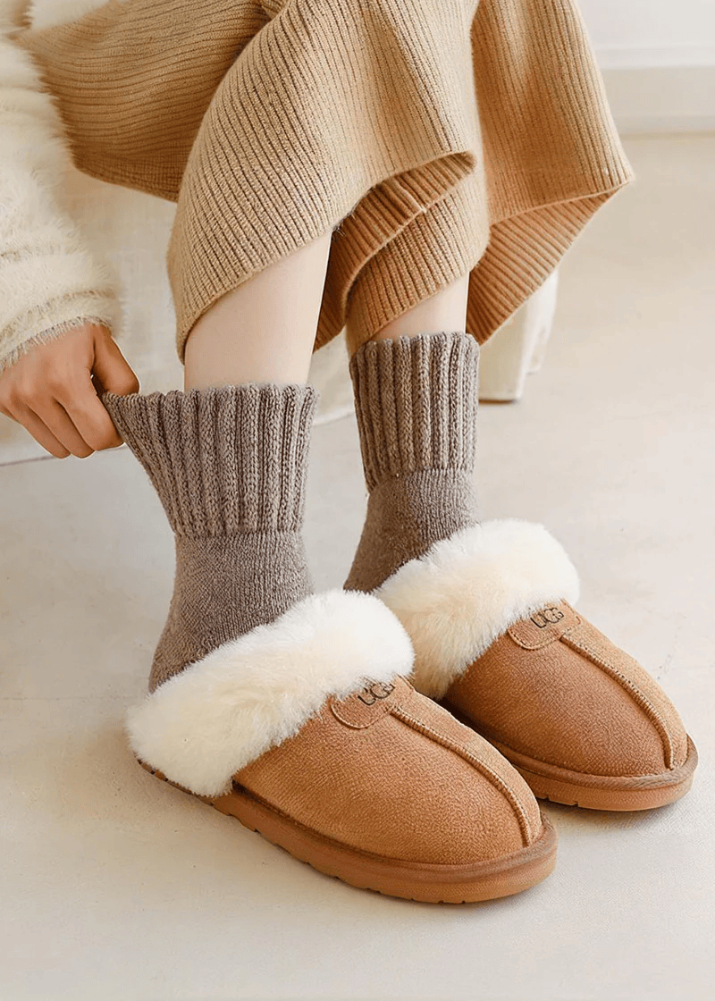 Cozy Ribbed Fleece Lined Crew Socks™ | Höst- och vintersockor